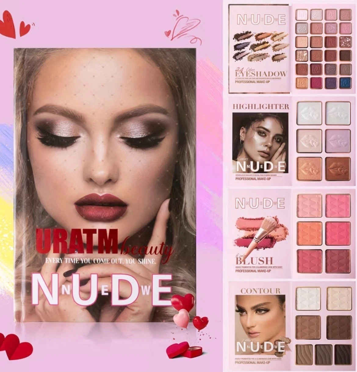 URATM Beauty Makeup Face Kit Eyeshadow Blush Highlighter Contour 43 Shades
Opens in a new window or 