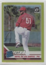 2019 Panini Donruss Optic Rated Rookies Lime Green Prizm Enyel de los Santos tx8