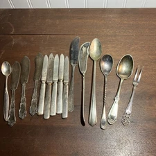 Flatware Silverware 15 Stainless Lot Mixed  Pieces & Sizes Art Crafts