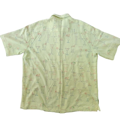 Camicia Tori Richard Uomo Abbottonata 2x Multi Aloha Drinks Seta Ricamata - Foto 4 di 13