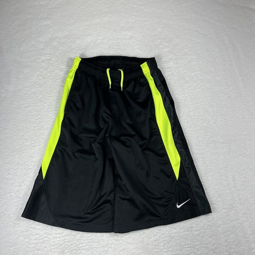 Nike Shorts Boys Extra Large Black Yellow Athletic Basketball Swoosh W25 A6