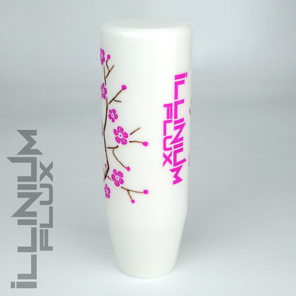 ILLINIUM FLUX PINK PAINTED WHITE SAKURA BLOSSOM MANUAL SHIFT KNOB