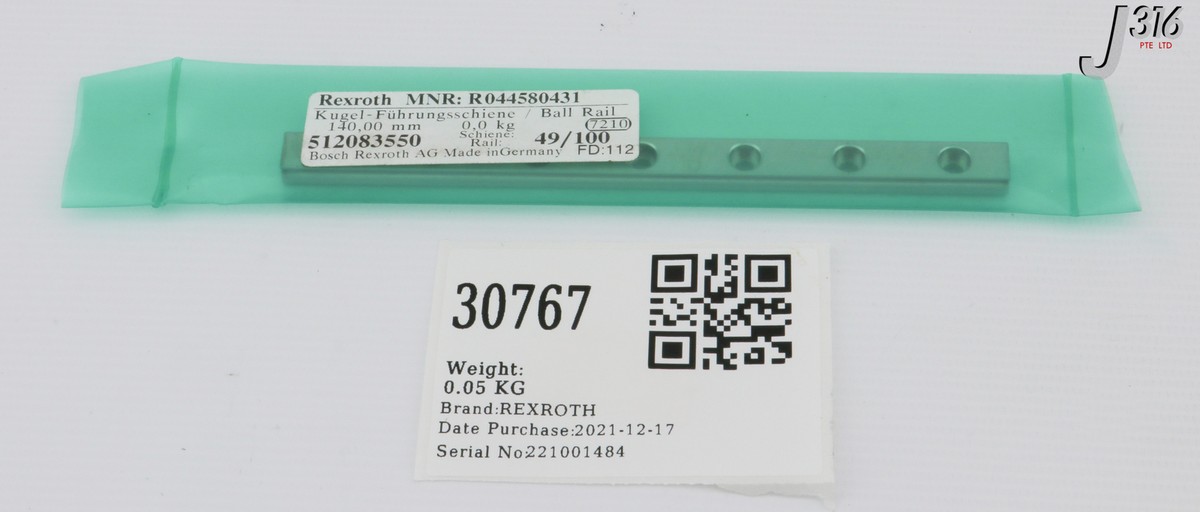 30767 REXROTH BALL RAIL, 140MM (NEW) R044580431 | eBay