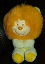Vintage 1984 Animal toy plush in Korea yellow vinyl face 10"