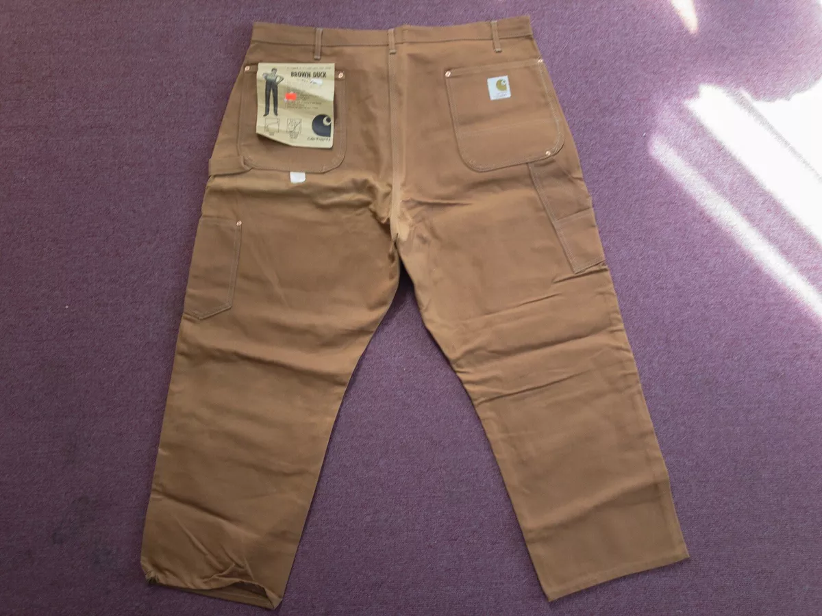 60s Vintage Carhartt Double Knee Utility Pants 40x28 Brown Duck Talon  Zipper USA