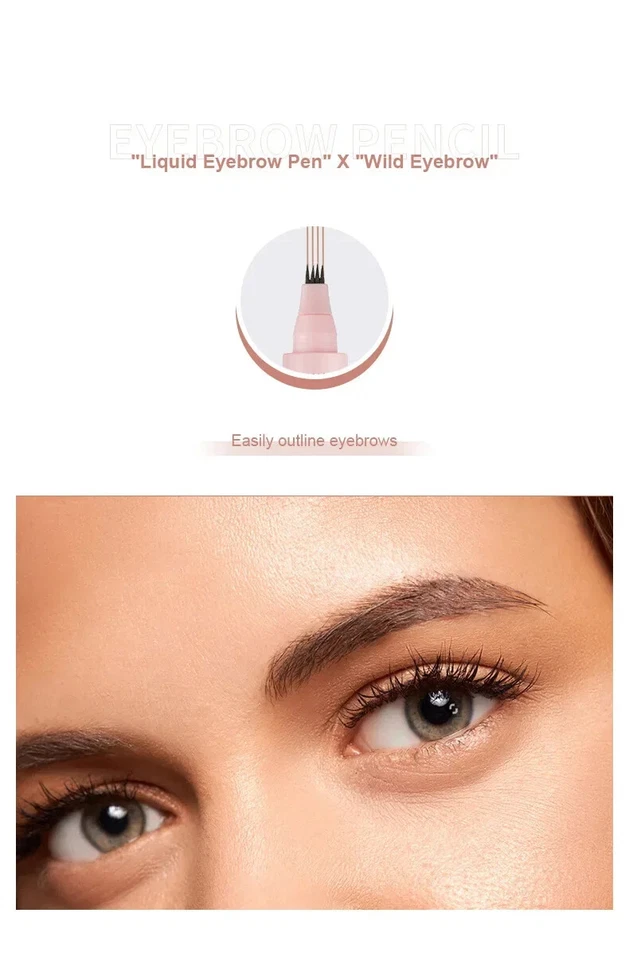 4 Point Liquid Eyebrow Pen Micro-fork Four-Point 4-Fork Tip Brows Tattoo Pencil - Image 4 of 4