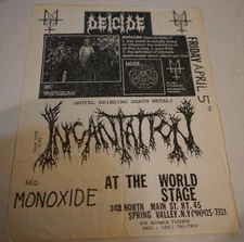 Deicide Incantation Worlds Stage Spring Valley NY April 5, 1992 Vintage Rare Htf