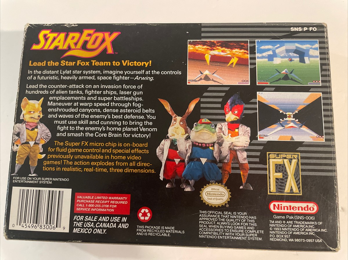 Super Nintendo Game Star Fox with Box and Instructions | eBay