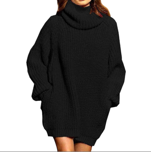 Women's Knit Sweaters High Neck Long 