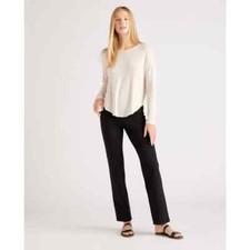 QUINCE Black Ultra Stretch Ponte Straight Leg Pants NWOT Small Tall