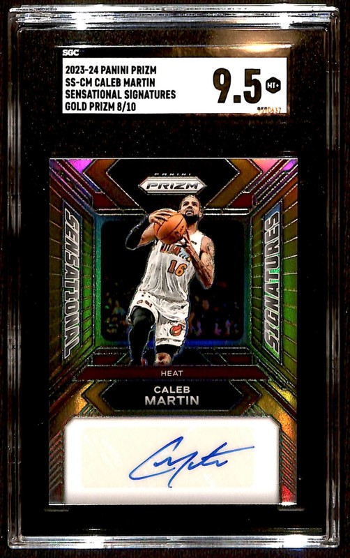 2023-24 Panini Prizm Sensational Auto Gold SSP 8/10 Caleb Martin SGC 9.5 JW1