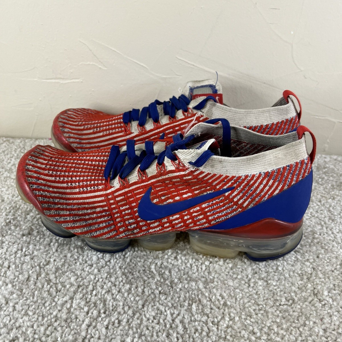 Nike Air Vapormax Flyknit USA Red White Blue Mens Size Rare CW5585-100