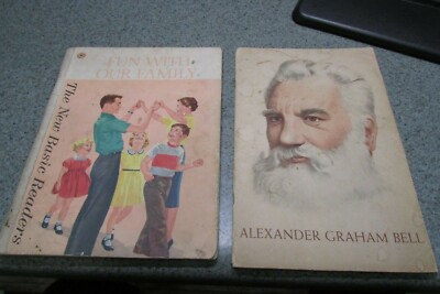 LOT OF 2: 1962 Fun With Our Family The New Basic Readers & ALEXANDER GRAHAM BELL