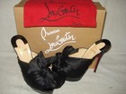 100% AUTH NEW WOMEN LOUBOUTIN MONIQUISSIMA BLACK BOW SATIN PUMP/HEEL US 10 — photo 2