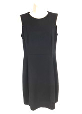 Calvin Klein Black Sheath Mini Career Dress Women Size 8 Crew Neck Sleeveless