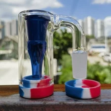 14mm 90° Slicone &Glass Ash Catcher for Smoking Bong Hookah Water Pipe 90 Degree