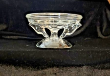 Vintage mid century glass dish/punch bowl base with a bird design.