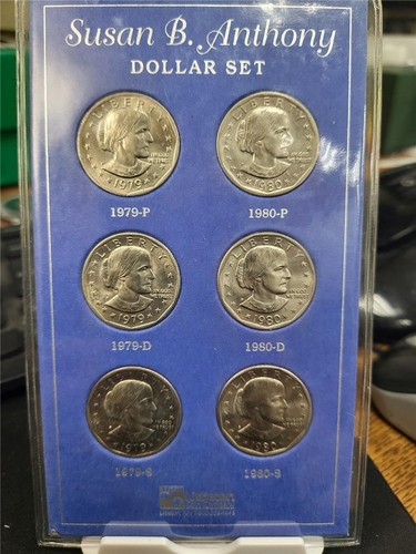 1979-80 Susan B. Anthony Dollar UNC Coin Set - 6 Coins P,D,S in