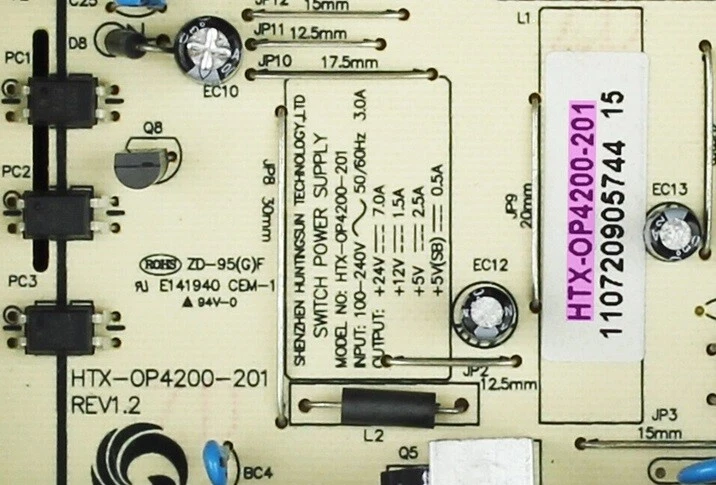 Viore LC37VF60CN LC37VF80 Power Supply Board HTX-OP4200-201 - Image 2 of 2