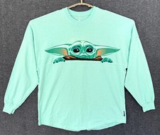 Star Wars Spirit Jersey Adult XS Green Mandalorian Baby Grogu Yoda Disney Shirt