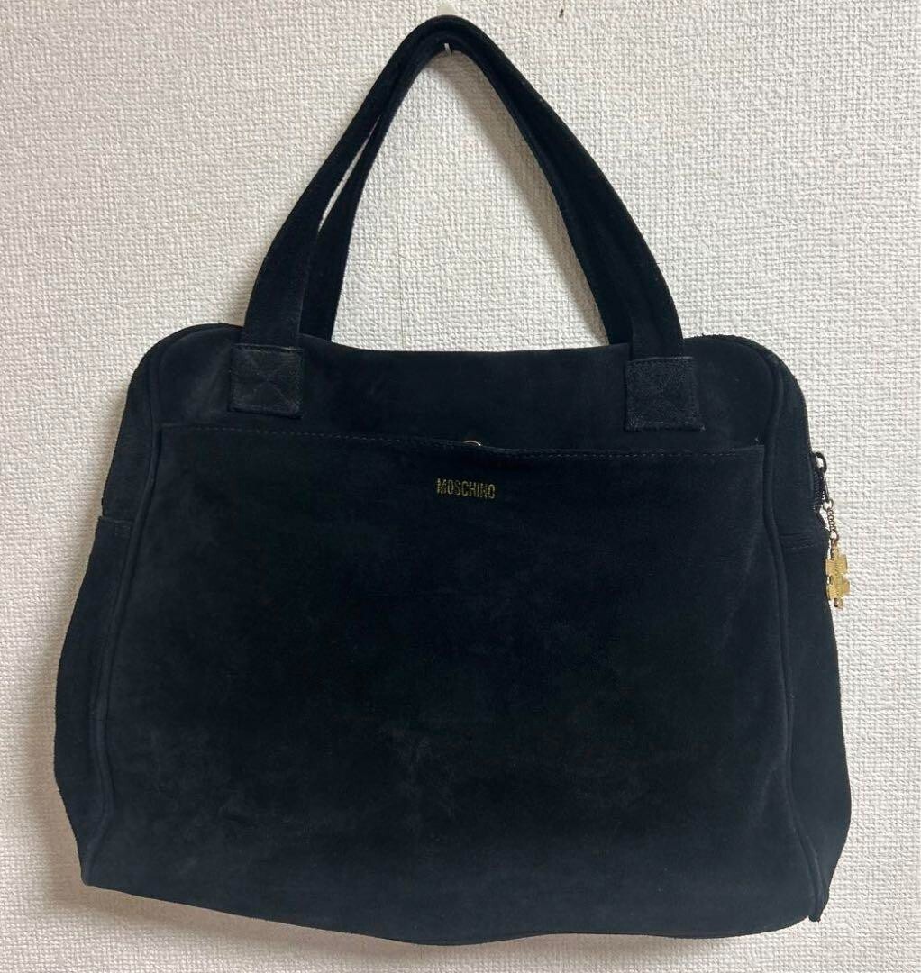 Moschino Genuine Leather Suede Handbag Black Jigsaw Puzzle
