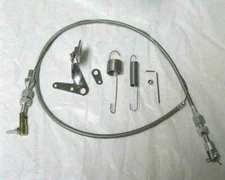 Street Rod Hot Rod Stainless Steel Universal 36" Throttle Cable & Bracket Set