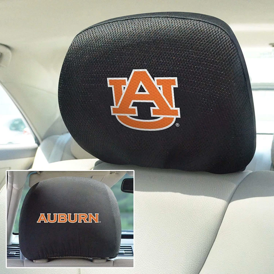 7pc NCAA Auburn Tigers Car Truck Floor Mats Steering Wheel Cover Headrest Covers - Image 3 of 4