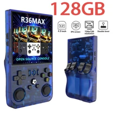 128GB, R36MAX HANDHELD GAME CONSOLE, 4INCH DISPLAY, 20000 GAMES