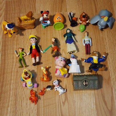 Disney Figures Lot Of 22- Pinocchio, Dumbo, Winnie the Pooh, Pluto, Micky, Mulan