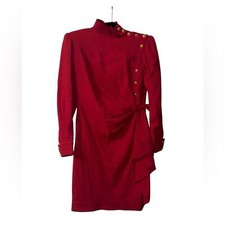 Ungaro Parallele Paris crimson red vintage 80s/90s wool dress