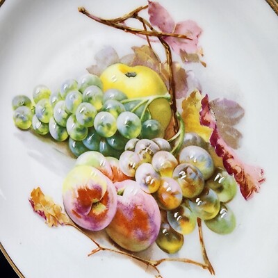 Vtg CT Altwasser Germany 1929 hand painted Plate of Fruit, grapes