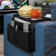 Sofa Armrest Storage Bag 4 Pockets Organizer Cup Holder Tray Armchair Hanging