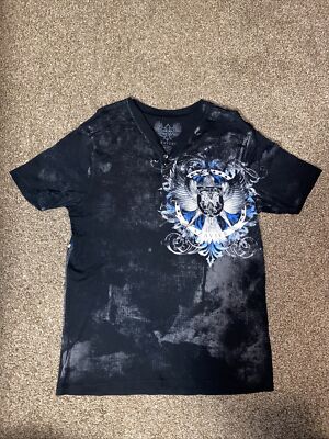 Xzavier Goth Heavy Metal Y2K Large T Shirt Quarter Button Up Huge