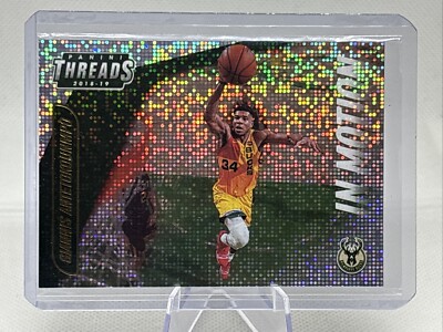 2018-19 Threads In Motion Giannis Antetokounmpo Dazzle #4 Insert Bucks NM+