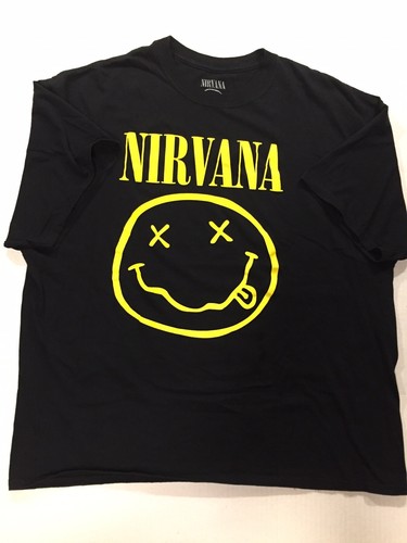 Nirvana Smiley Face Oversized Black T 