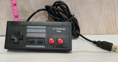 COMPUTER USB CONTROLLER RETRO STYLE NES  BLACK SET OF 2 READ 