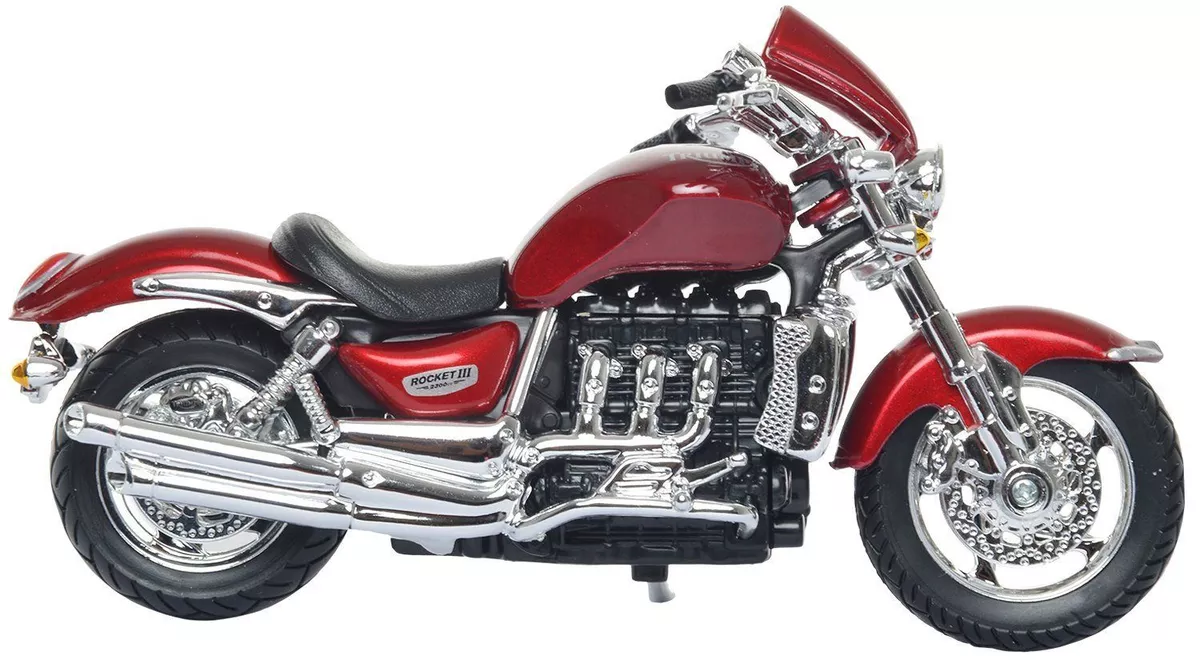 Bburago Triumph Rocket III 1 18 Scale Model Motorbike Motorcycle Red