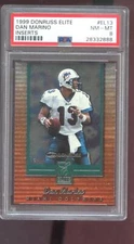 1999 Donruss Elite Inserts #EL13 Dan Marino PSA 8 Graded Football Card NFL