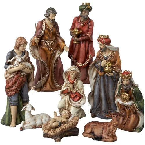 Kurt Adler 9-Inch Porcelain Nativity Figure Tablepiece Set of 9 - Picture 6 of 7