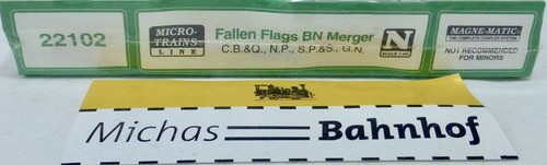 4x Fallen Flags BN Merger CB&Q NP SP&S GN micro treni linea 22102 N 1:160 HS4 å - Foto 2 di 3