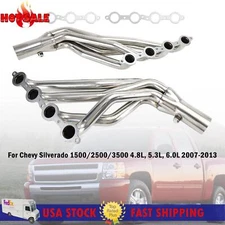 Long Tube Exhaust Header kits fit Chevy Silverado Suburb 2007-14 4.8 5.3 6.0L