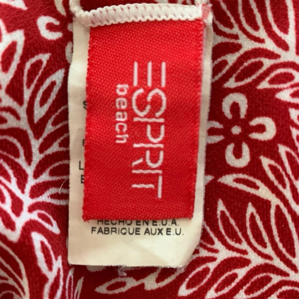 Parte inferior de bikini Esprit Beach Beach vintage roja retro floral con cuerda para nadar talla pequeña Foto 2 de 4