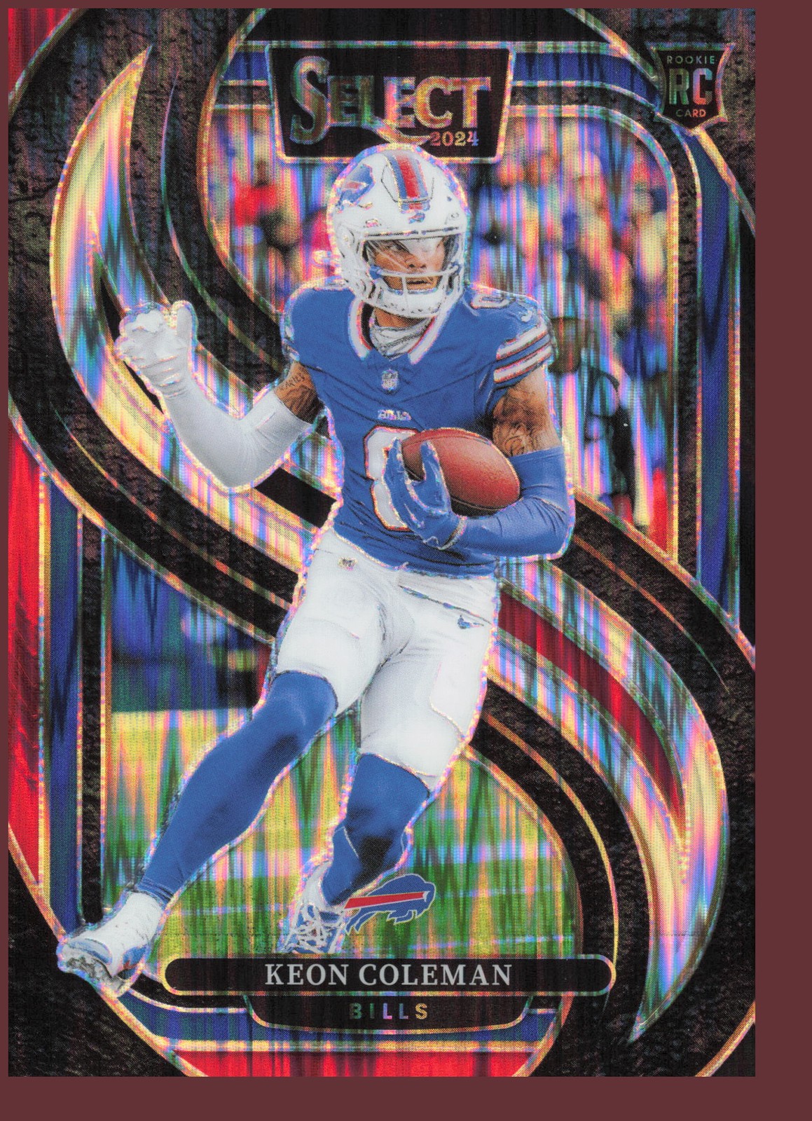 2024 Panini Select #153 Keon Coleman Black & Red Prizm Shock