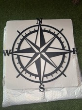 Metal Compass Wall Decor Matte Black
