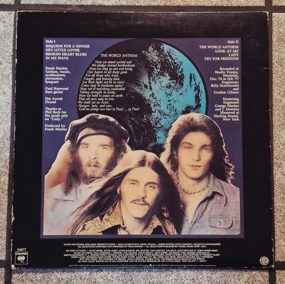 Frank Marino Mahogany Rush World Anthem Record Album Vinyl LP Original Foto 3 de 3