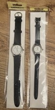 His & Hers Geneva Quartz Wrist Watch’s Black Straps New Battery New in Packet 