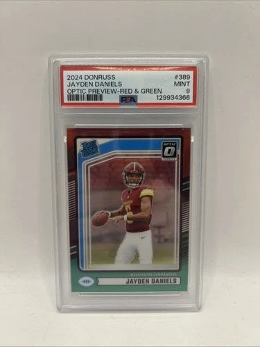 New Listing2024 Donruss - Rated Rookie Jayden Daniels Optic Preview Red & Green (RC) PSA 9