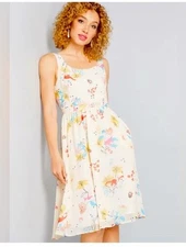 ModCloth Womens Size Medium Free Feeling Dinosaur Print A Line Dress