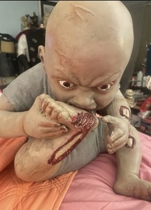 Spirit Halloween Snack Time Zombie Baby retired Halloween Prop