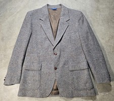 Vintage Pendleton Fleck Tweed Sport Coat Mens 42r Wool Suede Elbow Patches